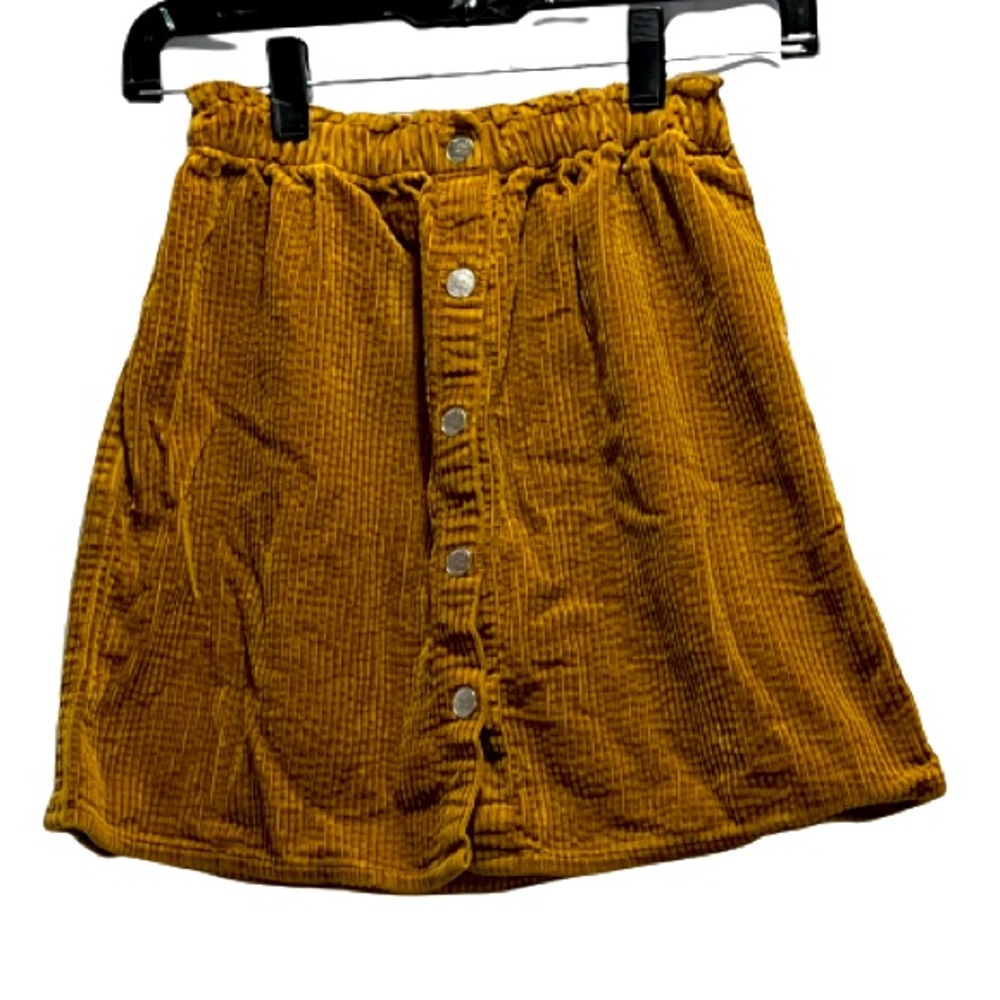 Snap Front Corduroy Skirt